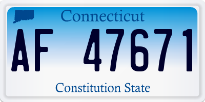 CT license plate AF47671