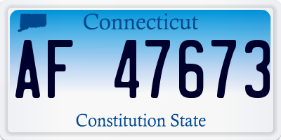 CT license plate AF47673