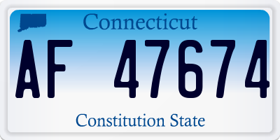 CT license plate AF47674