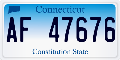 CT license plate AF47676