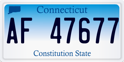 CT license plate AF47677