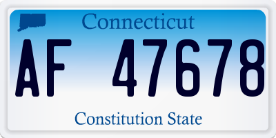 CT license plate AF47678