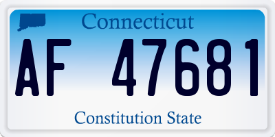 CT license plate AF47681