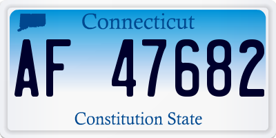 CT license plate AF47682