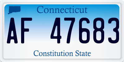 CT license plate AF47683