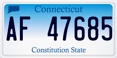 CT license plate AF47685