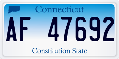 CT license plate AF47692