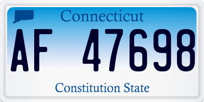 CT license plate AF47698
