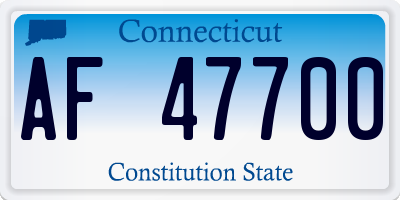 CT license plate AF47700