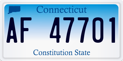 CT license plate AF47701