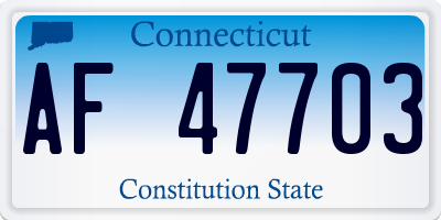 CT license plate AF47703