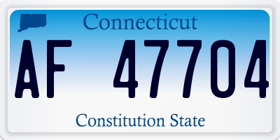 CT license plate AF47704