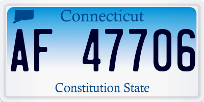 CT license plate AF47706