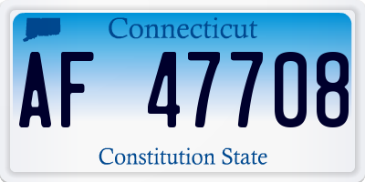 CT license plate AF47708