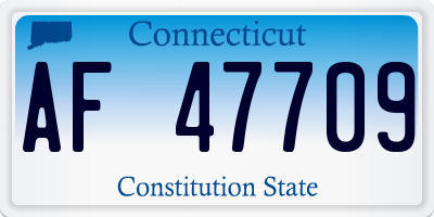 CT license plate AF47709