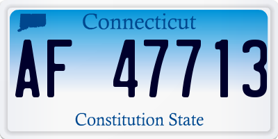 CT license plate AF47713