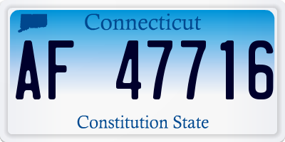 CT license plate AF47716