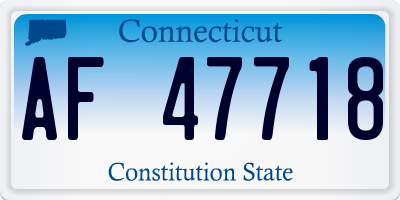 CT license plate AF47718