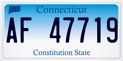 CT license plate AF47719