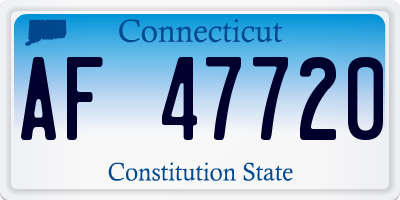 CT license plate AF47720