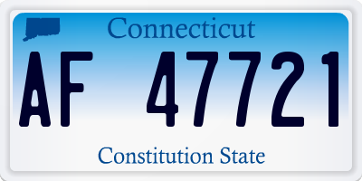 CT license plate AF47721