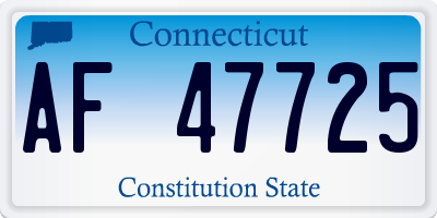 CT license plate AF47725
