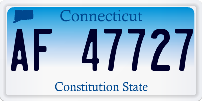 CT license plate AF47727