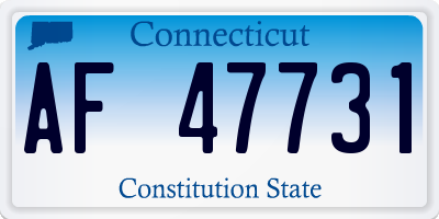 CT license plate AF47731