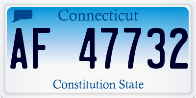 CT license plate AF47732