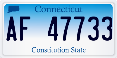CT license plate AF47733