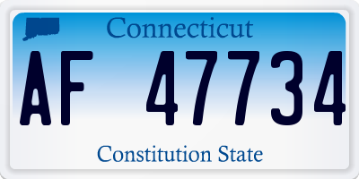 CT license plate AF47734