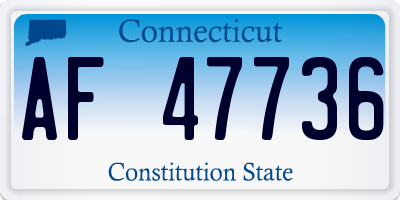 CT license plate AF47736