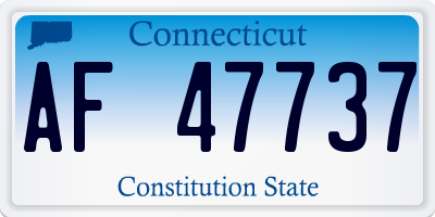 CT license plate AF47737