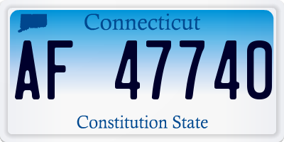 CT license plate AF47740