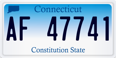 CT license plate AF47741