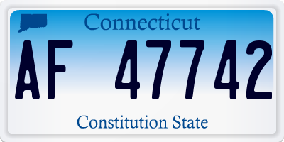 CT license plate AF47742