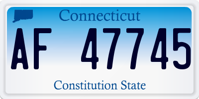 CT license plate AF47745