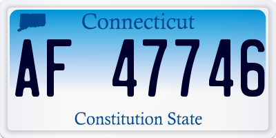 CT license plate AF47746