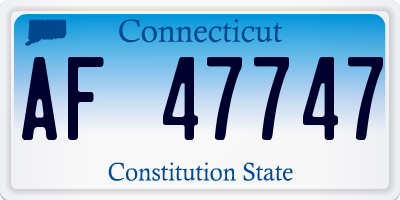 CT license plate AF47747