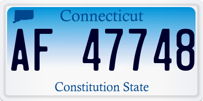 CT license plate AF47748