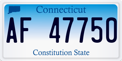 CT license plate AF47750