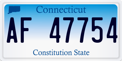 CT license plate AF47754