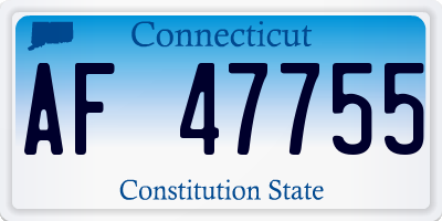 CT license plate AF47755