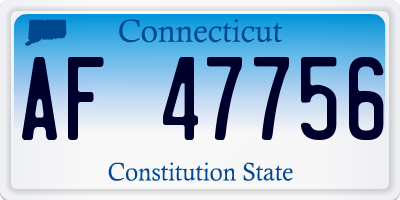 CT license plate AF47756