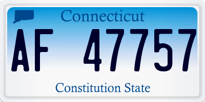CT license plate AF47757