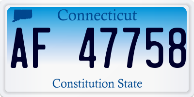 CT license plate AF47758