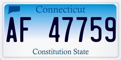 CT license plate AF47759