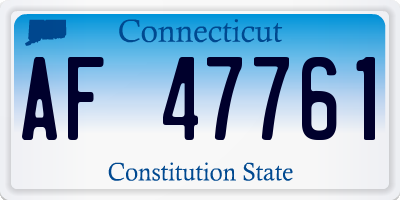 CT license plate AF47761