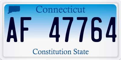 CT license plate AF47764