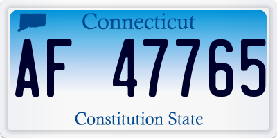 CT license plate AF47765